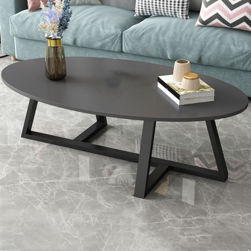 Glam Single Oval Coffee Table Cross Legs Coffee Cocktail Table Clearhalo 'Coffee & Accent Tables' 'Coffee Tables' 'coffee_tables' 'furn' 'furn_coffee_tables' 'Furniture' 'Living Room Furniture' 1200x1200_1383b3a5-2847-4add-be50-40367ccff419