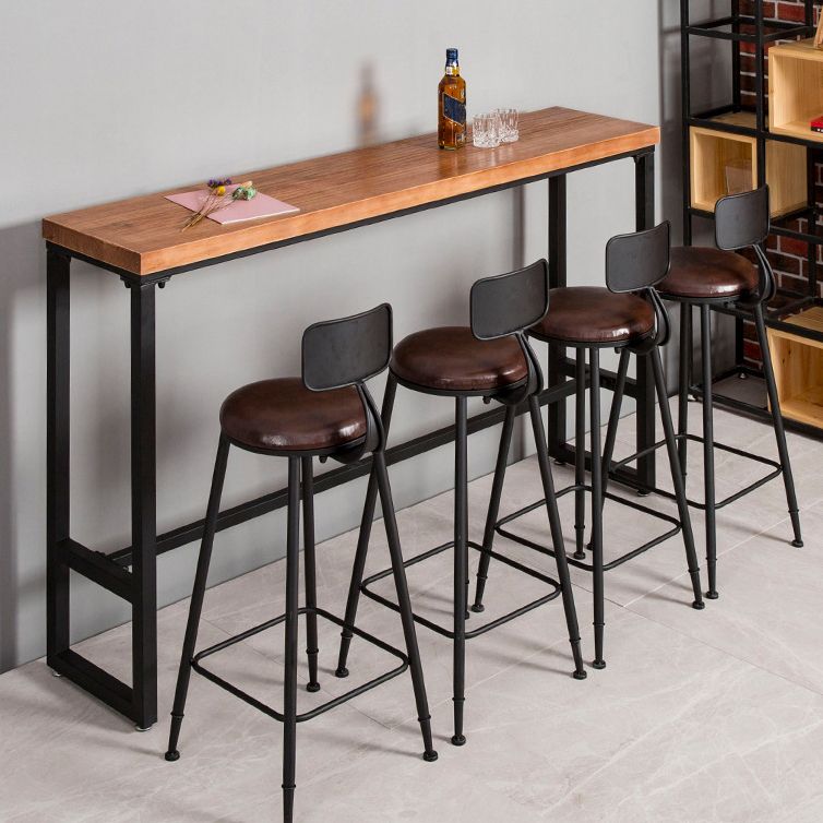 Living Room Modern Patio Bar Table Wood Rectangle Trestle Bistro Bar Desk Clearhalo 'Bar Furniture' 'Bar Tables' 'bar_tables' 'furn' 'furn_bar_tables' 'Furniture' 'furniture_bar_tables' 'Kitchen & Dining Furniture' 1200x1200_13842b0d-4afc-47d3-8a27-b866d2aae2b5
