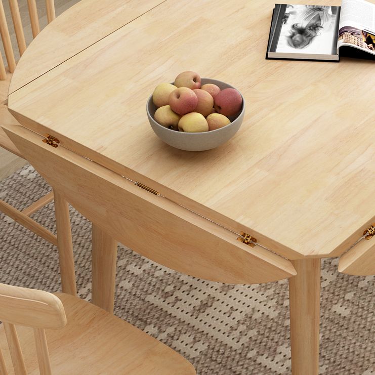 Tavolo da pranzo in legno di gomma Tavolo da pranzo con ribalte per sala da pranzo