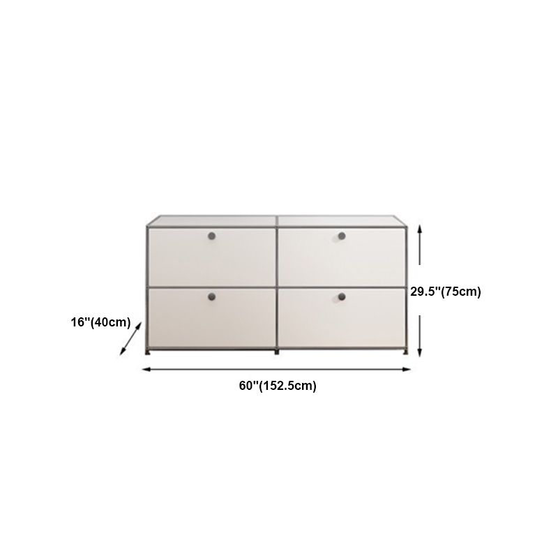 Siete board in metallo moderno in metallo bianco sideboard per soggiorno per soggiorno