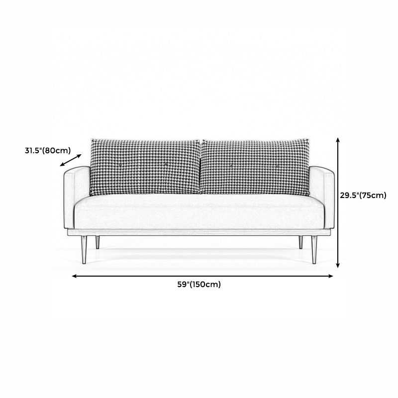 Square Arm Sofa Sofa 31.5" D x 29.53" H Faux Leather/Linen Sofa Clearhalo 'furn' 'furn_sofas' 'Furniture' 'furniture_sofas' 'kitchen' 'kitchen_sofas' 'Living Room Furniture' 'Sofa' 'sofas' 1200x1200_1384e61b-9e14-4f70-9af5-942e658a18f8