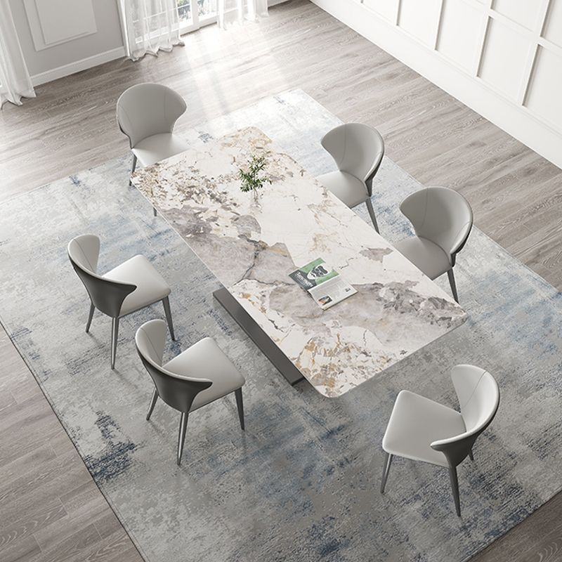 Luxury 1/3/4/5/7 Pieces Dining Set Sintered Stone Dining Table with Leather Chairs Clearhalo 'Dining Room Sets' 'Dining Tables & Seating' 'dining_room_set' 'furn' 'furn_dining_room_set' 'Furniture' 'furniture_dining_room_set' 'Kitchen & Dining Furniture' 'kitchen&dining_furn' 'kitchen' 1200x1200_1385c9aa-0901-434b-932c-25fceecbc44c