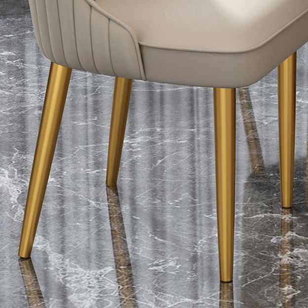 Glam Style Side Chair Parsons Leather Dining Chair with Gold Frame Clearhalo 'Dining Chairs' 'Dining Tables & Seating' 'dining_chair' 'furn' 'furn_dining_chair' 'Furniture' 'Kitchen & Dining Furniture' 1200x1200_1385d33c-38bc-4af4-804a-e475da087dc8