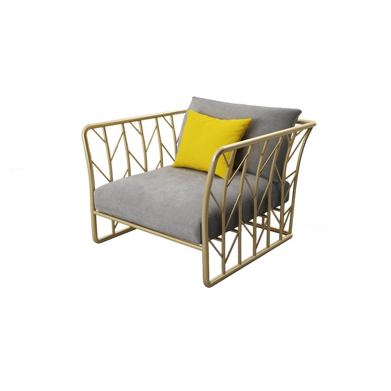 Contemporary Tuxedo Arm Sofa Stationary Gray Sofa for Living Room