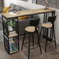 Modern Style Bar-height Table Metal Base Table with 2 Shelves Clearhalo 'Bar Furniture' 'Bar Tables' 'bar_tables' 'furn' 'furn_bar_tables' 'Furniture' 'Kitchen & Dining Furniture' 1200x1200_13874da1-a571-4754-9c0c-8ddadd07a061