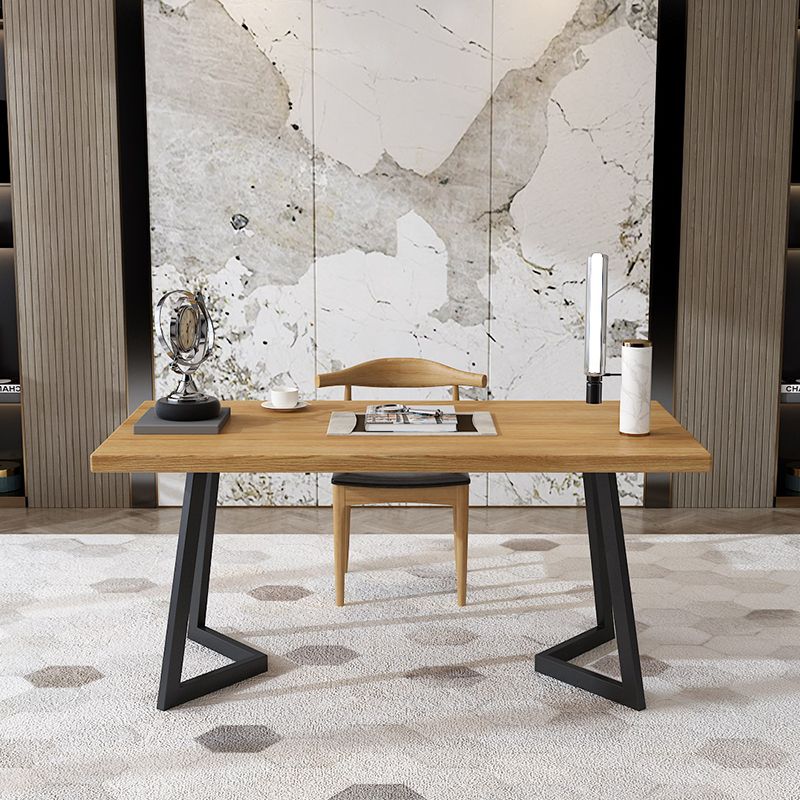 Industrial Style Office Desk Solid Wood Rectangular Home Desk Clearhalo 'furn' 'furn_office_desk' 'Furniture' 'furniture_office_desk' 'Office Desks' 'Office Furniture' 'office_desk' 1200x1200_1388aef8-5957-4233-9144-675ca360d2d8