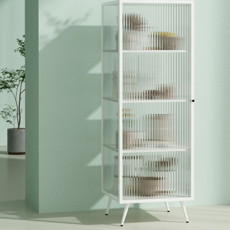 Panneau latéral en métal et en verre 53 "H Modern Minimalist Home Rectangular Batchard avec porte