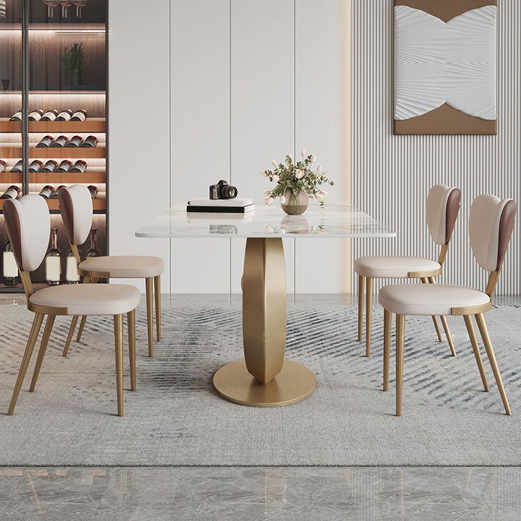 Luxurious 1/2/3/5/6/7 Pieces Rectangle Dining Set Sintered Stone Top Dinette Table Set