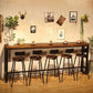Industrial Style Bar Table Set 1/2/6/11 Pieces Solid Wood Rectangle Table and Stool Set Clearhalo 'Bar Furniture' 'furn' 'furn_home_bar_bar_sets' 'Furniture' 'Home Bars & Bar Sets' 'home_bar_bar_sets' 'Kitchen & Dining Furniture' 1200x1200_138a6b42-d93b-440b-839b-c8f1035c2029