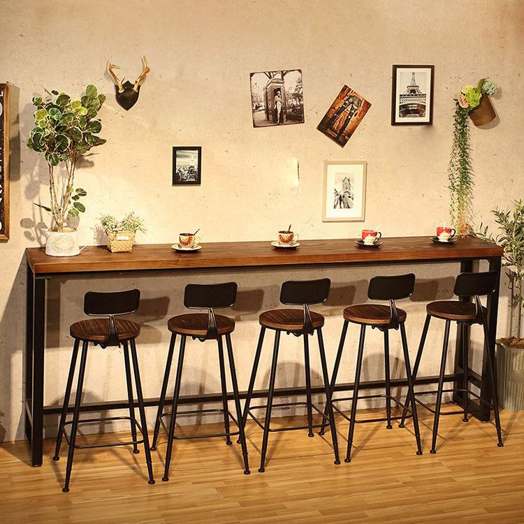 Industrial Style Bar Table Set 1/2/6/11 Pieces Solid Wood Rectangle Table and Stool Set Clearhalo 'Bar Furniture' 'furn' 'furn_home_bar_bar_sets' 'Furniture' 'Home Bars & Bar Sets' 'home_bar_bar_sets' 'Kitchen & Dining Furniture' 1200x1200_138a6b42-d93b-440b-839b-c8f1035c2029