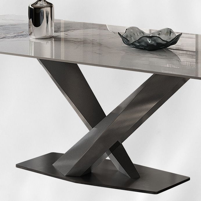 Medieval Modern Stone Dinette Table Rectangle Table for Dining Room Clearhalo 'Dining Tables & Seating' 'Dining Tables' 'dining_table' 'furn' 'furn_dining_table' 'Furniture' 'Kitchen & Dining Furniture' 1200x1200_138b0364-7898-424f-97dd-430cbab497c8