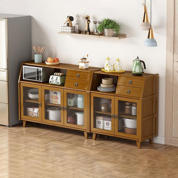 Moderner Bambus 37,4 "H Sideboard Buffet Esszimmer Buffet Server in Brown