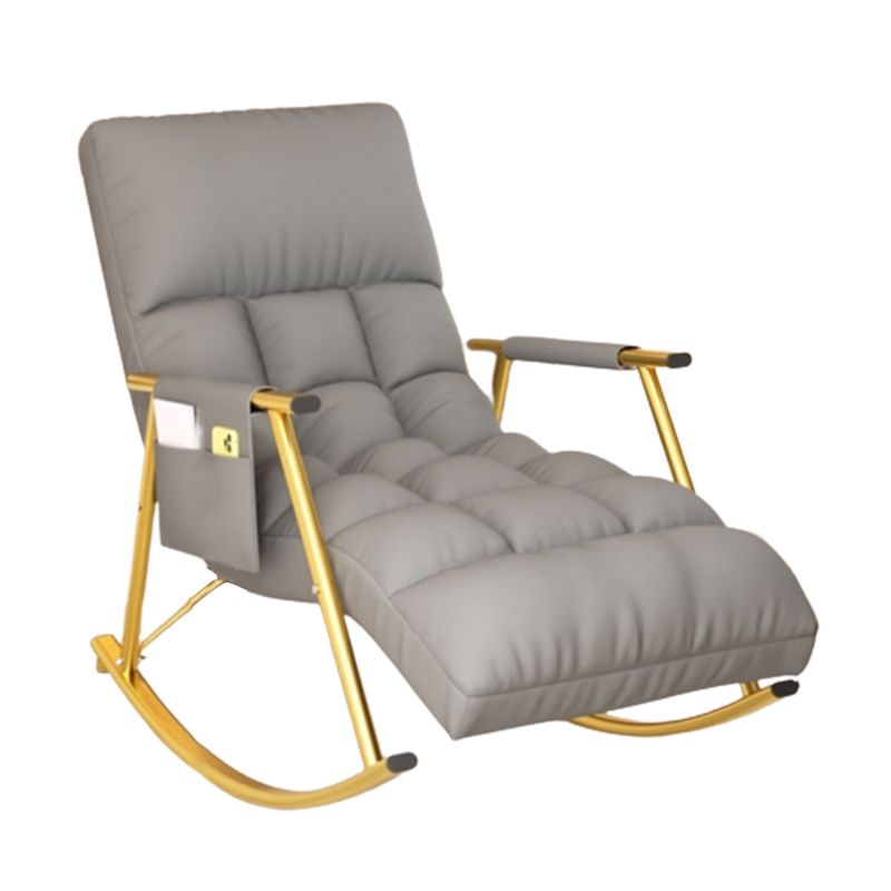 Silla de silla de cojines de estilo moderno silla rockera con marco de metal