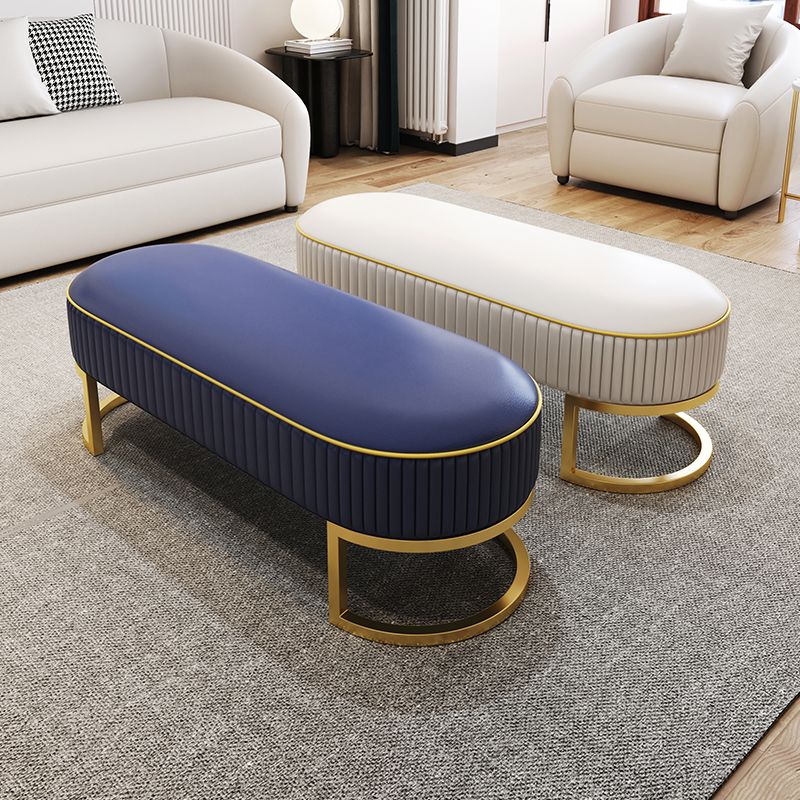 Glam Style Entryway Bench Cushioned Metal Seating Bench , 18" W Clearhalo 'Benches' 'Chairs & Seating' 'furn' 'furn_benches' 'Furniture' 'Living Room Furniture' 1200x1200_138c6450-847c-4351-80a1-774bc8bc22be
