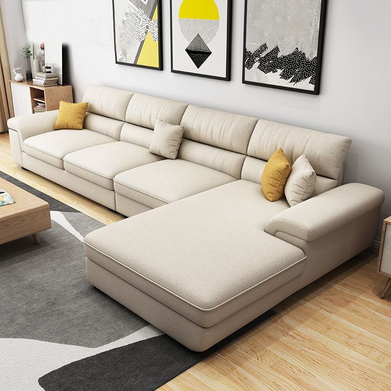 Modern Reversible Chaise Sofa with Pillows Flared Arm Sectionals for Living Room Clearhalo 'furn' 'furn_sectionals' 'Furniture' 'furniture_sectionals' 'kitchen' 'kitchen_sectionals' 'Living Room Furniture' 'Sectionals' 1200x1200_138c7bcb-94b9-4e86-b3aa-a2e5d8b59c3d
