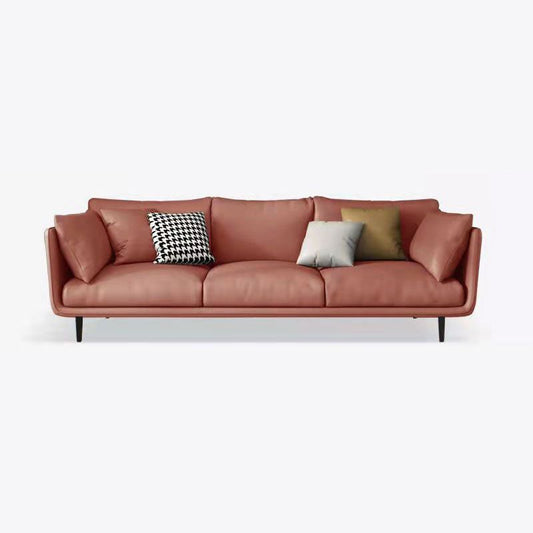 3 Seater 33.4"H Faux Leather Square Arm Sofa for Living Room Clearhalo 'furn' 'furn_sofas' 'Furniture' 'furniture_sofas' 'Living Room Furniture' 'Sofa' 'sofas' 1200x1200_138da6f9-e2bb-4f02-961b-1017d3a6a2cb