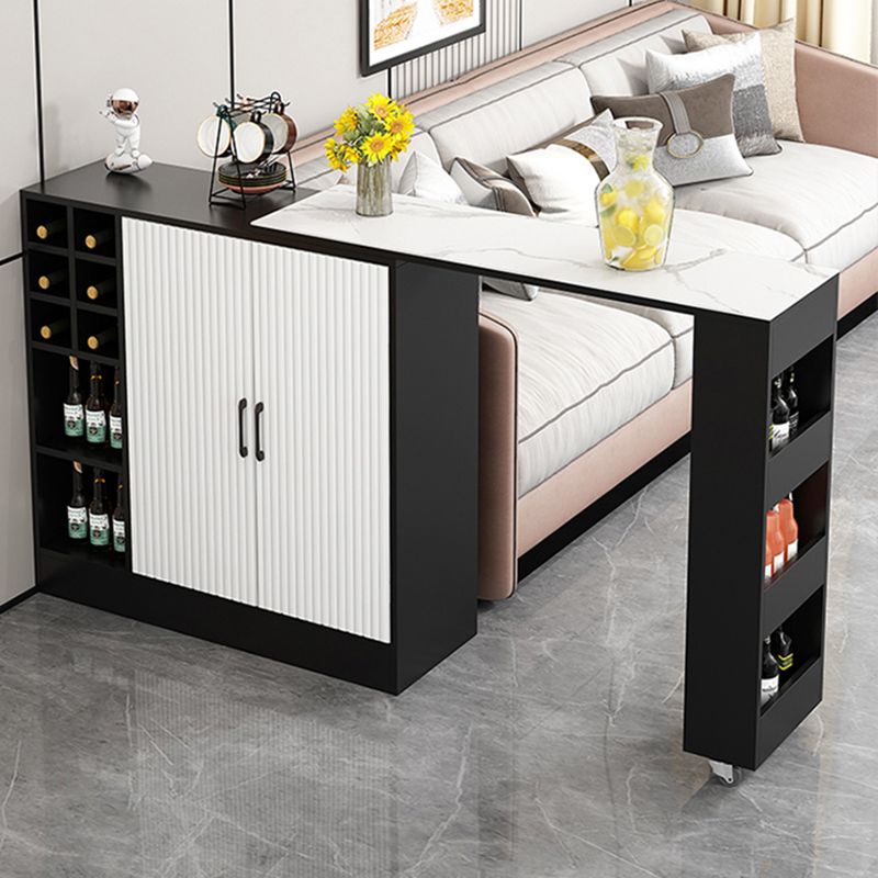 Rectangle Counter Height Table Modern Bar Dining Table with Shelves Clearhalo 'Bar Furniture' 'Bar Tables' 'bar_tables' 'furn' 'furn_bar_tables' 'Furniture' 'Kitchen & Dining Furniture' 1200x1200_138e344c-9afd-4714-ab29-5737d23ae8ef