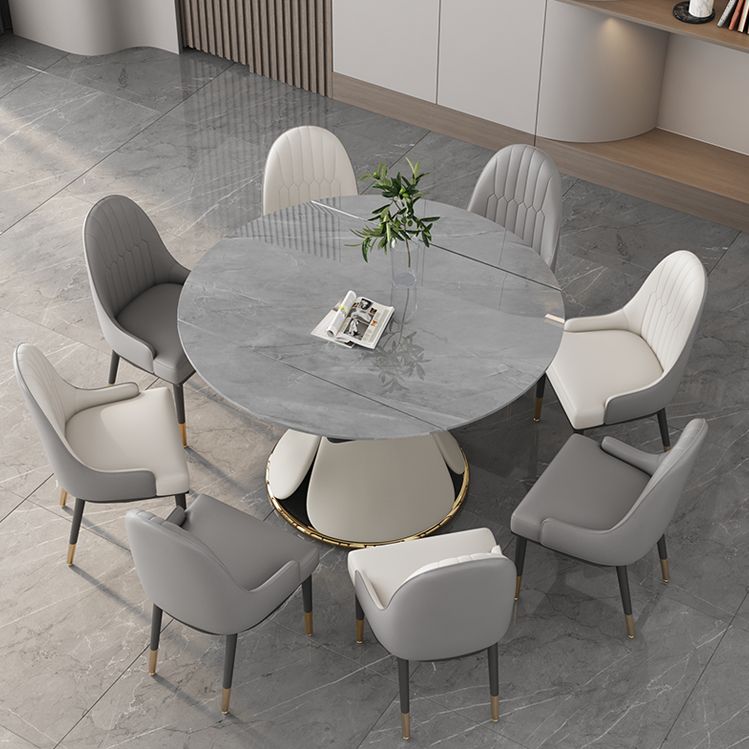 53'' Luxury Sintered Stone Dining Table Extendable Rectangle Table with Metal Pedestal Clearhalo ' dining_table' 'Dining Tables & Seating' 'Dining Tables' 'furn' 'furn_dining_table' 'Furniture' 'furniture_dining_table' 'Kitchen & Dining Furniture' 'kitchen&dining_furn' 'kitchen' 'kitchen_dining_table' 1200x1200_138e67b3-8d63-42b0-893b-965d3894b543