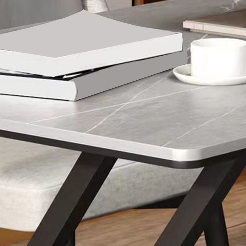 Scrivania di scrittura contemporanea banco di computer con finitura antica con gambe metalliche