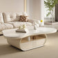 Pedestal Modern Slate Cocktail Table Free-Form Single Coffee Table with Shelf Clearhalo 'Coffee & Accent Tables' 'Coffee Tables' 'coffee_tables' 'furn' 'furn_coffee_tables' 'Furniture' 'Living Room Furniture' 1200x1200_138ebd22-a00c-41d1-a2e3-ae99422f4b69
