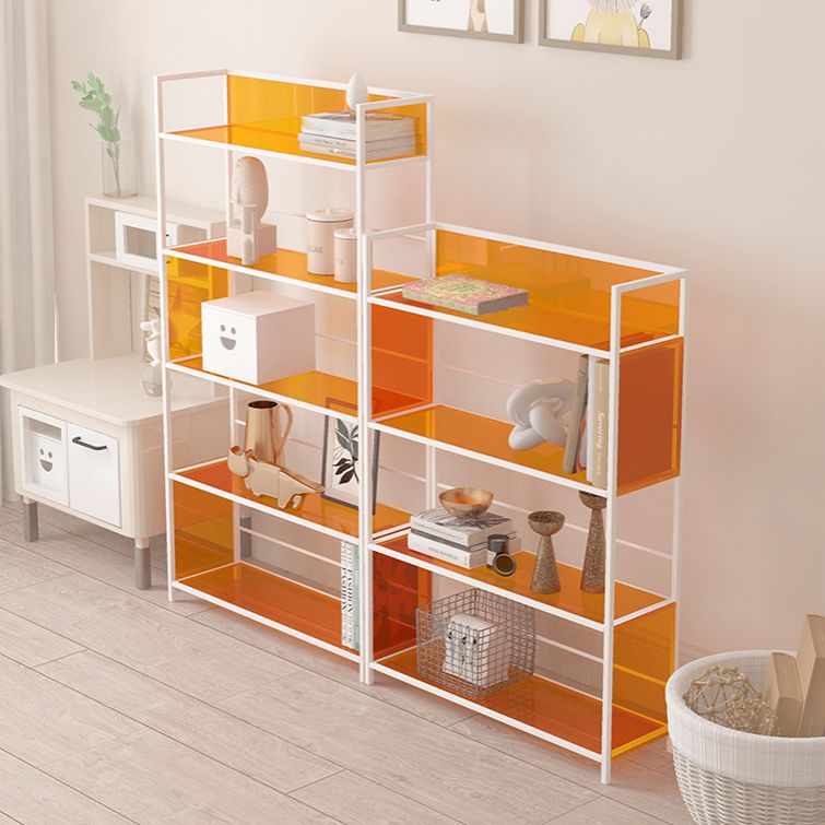 Acrylic Scandinavian Open Etagere Bookshelf with White Iron Frame Clearhalo 'Bookcases' 'furn' 'furn_bookcases' 'Furniture' 'furniture_bookcases' 'Office Furniture' 1200x1200_138fe40d-594c-4a16-b426-4dfca275a32b