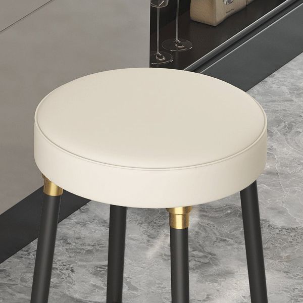 Glam Black Iron Barstool Simple Backless Indoor Tall Stool with Leather Seat Clearhalo 'Bar Furniture' 'Bar Stools' 'bar_stools' 'furn' 'furn_bar_stools' 'Furniture' 'furniture_bar_stools' 'Kitchen & Dining Furniture' 1200x1200_1390f28f-341e-4375-a539-bcc9f07befa3