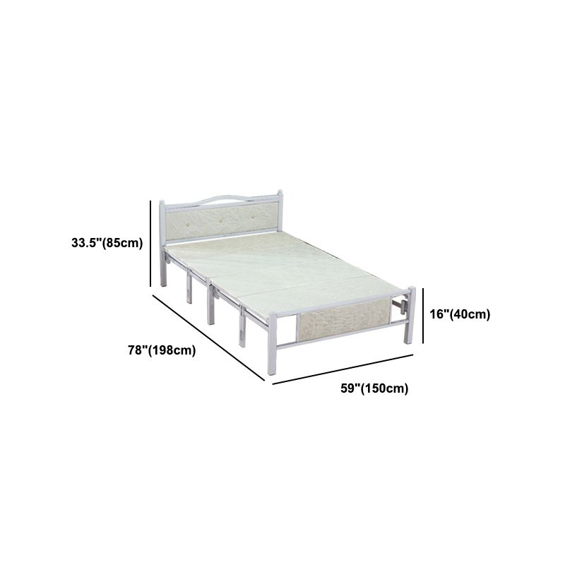 Modern rechthoekig bed minimalistisch paneel ijzerbed met hoofdeinde