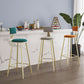 Nordic Armless Backrest Counter Stool Steel Cafe Bar Stool with Velvet Cushion and Pedal Clearhalo 'Bar Furniture' 'Bar Stools' 'bar_stools' 'furn' 'furn_bar_stools' 'Furniture' 'furniture_bar_stools' 'Kitchen & Dining Furniture' 1200x1200_139184ae-463c-49e5-bf22-2dc4b0f30c2a