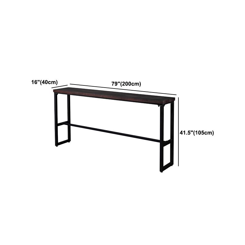 Table bistrot de bistrot table du bistrot en bois de pin rectangle avec base de chevalet en noir