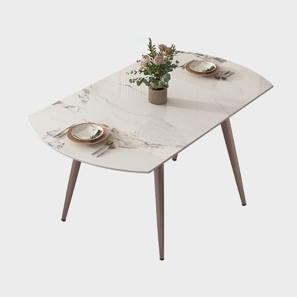 Simple Sintered Stone Extendable Table White Round Shape Dining Table for Kitchen Clearhalo ' dining_table' 'Dining Tables & Seating' 'Dining Tables' 'furn' 'furn_dining_table' 'Furniture' 'furniture_dining_table' 'Kitchen & Dining Furniture' 'kitchen&dining_furn' 'kitchen' 'kitchen_dining_table' 1200x1200_1392813c-32ca-495d-af94-84f1e07f3699