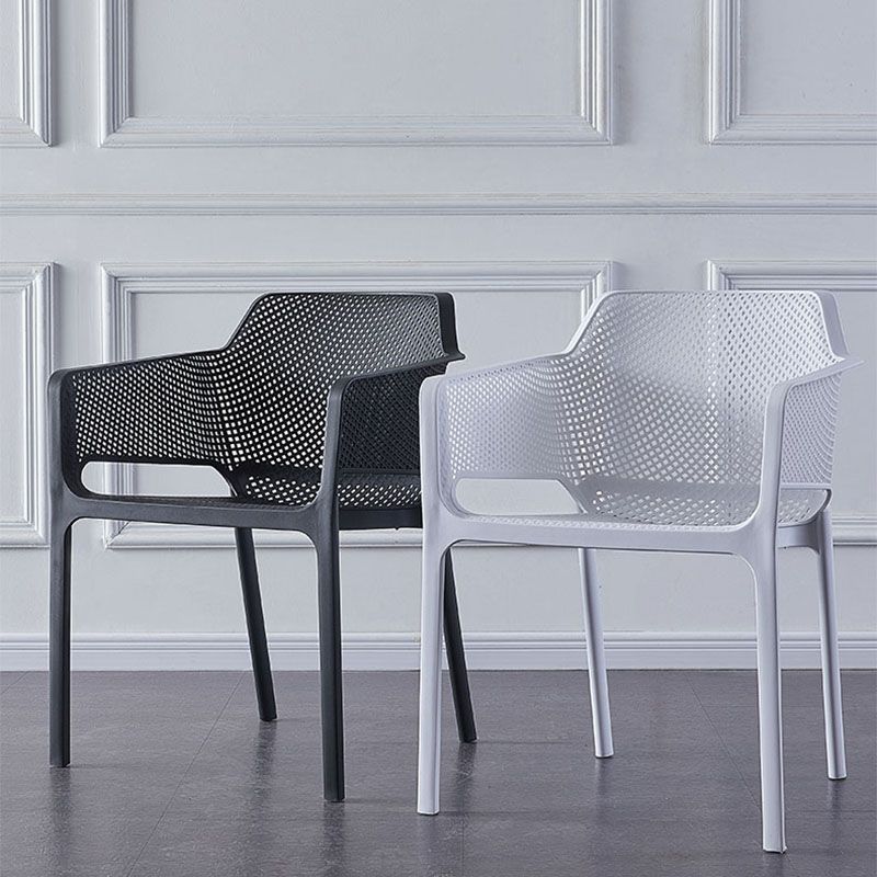 Contemporary Stackable Chair Dining Arm Chairs with Plastic Legs Clearhalo 'Dining Chairs' 'Dining Tables & Seating' 'dining_chair' 'furn' 'furn_dining_chair' 'Furniture' 'Kitchen & Dining Furniture' 1200x1200_13929259-8243-44b7-bb31-600f6f5ce0a5