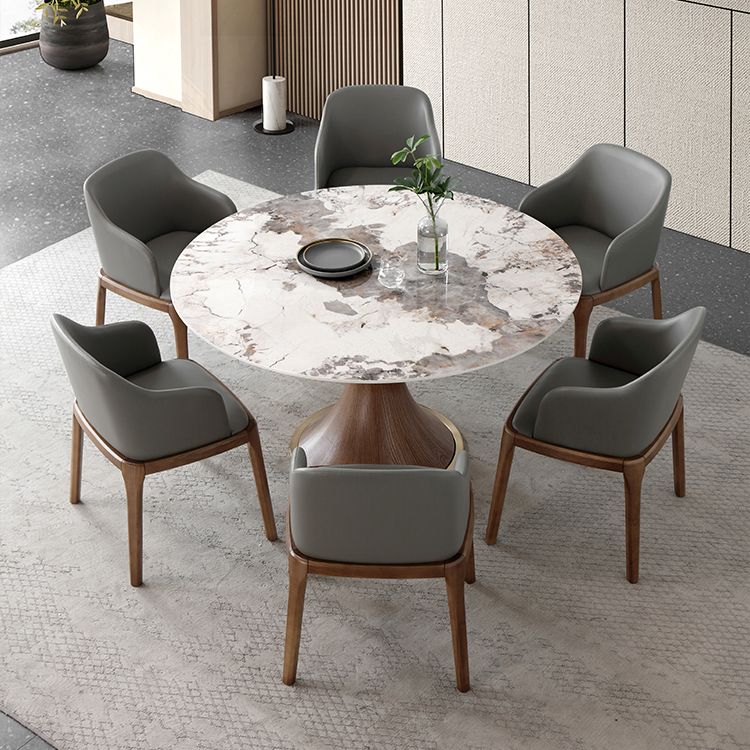 Modern Sintered Stone Dining Table Round Table with Wooden Pedestal for Restaurant Clearhalo ' dining_table' 'Dining Tables & Seating' 'Dining Tables' 'furn' 'furn_dining_table' 'Furniture' 'furniture_dining_table' 'Kitchen & Dining Furniture' 'kitchen&dining_furn' 'kitchen' 'kitchen_dining_table' 1200x1200_13932bd9-dc5a-4bfd-9b67-0ed1e32900f3