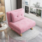 31" Wide Glam Futon Sofa Bed Pink Folding Futon Sleeper Sofa