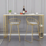 Nordic Glam Style Bar Table 42-inch Height Metal Base Bistro Table for Dining Room Clearhalo 'Bar Furniture' 'Bar Tables' 'bar_tables' 'furn' 'furn_bar_tables' 'Furniture' 'furniture_bar_tables' 'Kitchen & Dining Furniture' 'kitchen&dining_furn' 'kitchen' 1200x1200_13953d8a-7537-4781-9f87-01919a7c9702