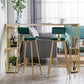White and Black Glam Style Table in Faux Marble and Metal Coffe Shop Bar Table Clearhalo 'Bar Furniture' 'Bar Tables' 'bar_tables' 'furn' 'furn_bar_tables' 'Furniture' 'furniture_bar_tables' 'Kitchen & Dining Furniture' 1200x1200_13968af2-f71f-42ba-b78d-3eb27a27807a