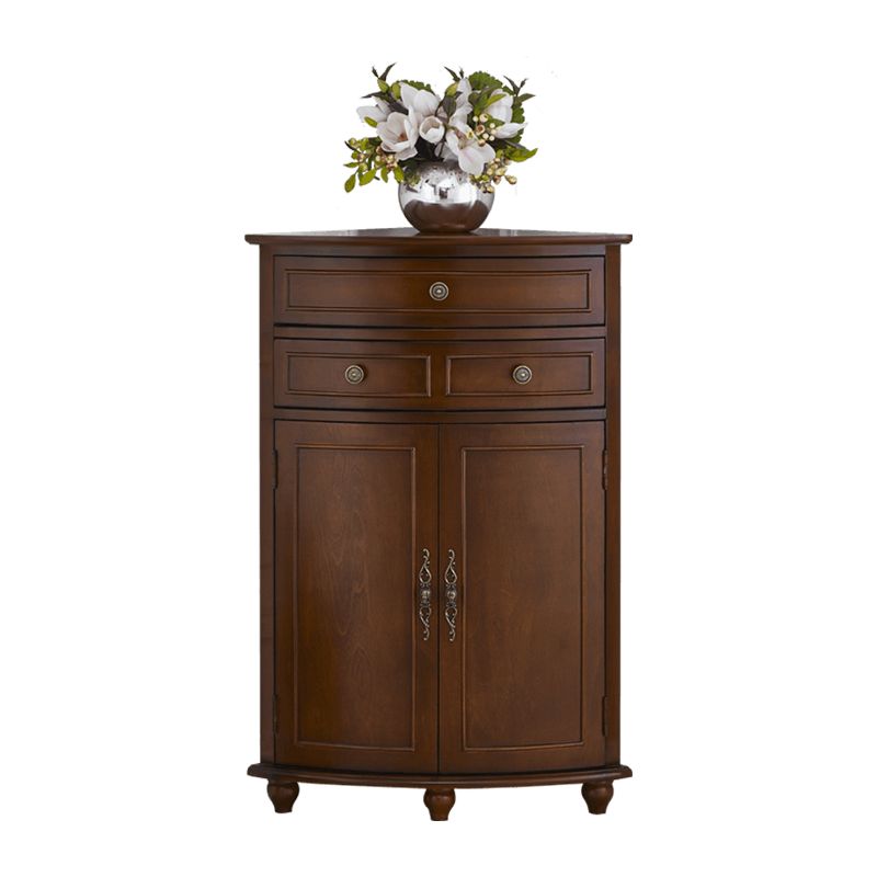 Mid-Century Modern Home Paned Cabinet Solid Wood Corner Side Cabinet Clearhalo 'Cabinets & Chests' 'cabinets_chests' 'furn' 'furn_cabinets_chests' 'Furniture' 'Living Room Furniture' 1200x1200_139725f5-b096-4c80-bef3-52510a6af48c