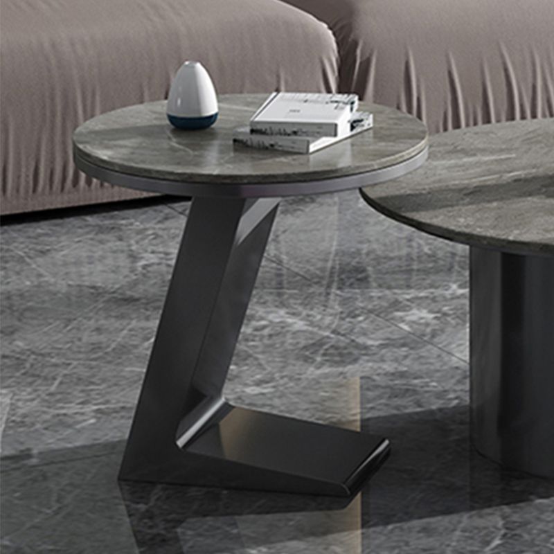 Modern 19.68" Tall Side Table Black Metal Sofa Side Accent Table