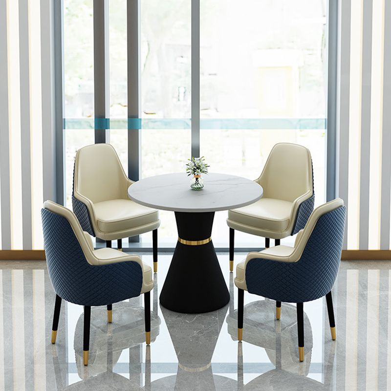 1/2/3/5 Pcs Modern Dining Room Set with Round Table and Leather Chairs Dining Set Clearhalo 'Dining Room Sets' 'Dining Tables & Seating' 'dining_room_set' 'Furniture' 'furniture_dining_room_set' 'Kitchen & Dining Furniture' 'kitchen&dining_furn' 'kitchen' 1200x1200_13991a79-c414-453f-a43e-51433e42175e