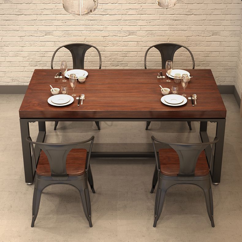 Solid Wood Dining Table Industrial Dining Table with Black Frame Clearhalo 'Dining Tables & Seating' 'Dining Tables' 'dining_table' 'furn' 'furn_dining_table' 'Furniture' 'furniture_dining_table' 'Kitchen & Dining Furniture' 'kitchen' 'kitchen_dining_table' 1200x1200_139a7bef-391f-4022-a334-3ba270cdbe98