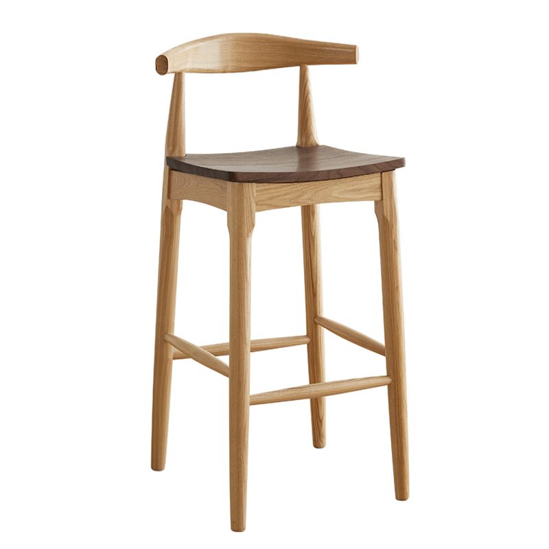 Modern Armless Backrest Counter Stool Wood Cafe Bar Stool with Wooden Seat Clearhalo 'Bar Furniture' 'Bar Stools' 'bar_stools' 'furn' 'furn_bar_stools' 'Furniture' 'Kitchen & Dining Furniture' 1200x1200_139ab61f-c4c2-4af5-b5d4-dcd3df80f4e0