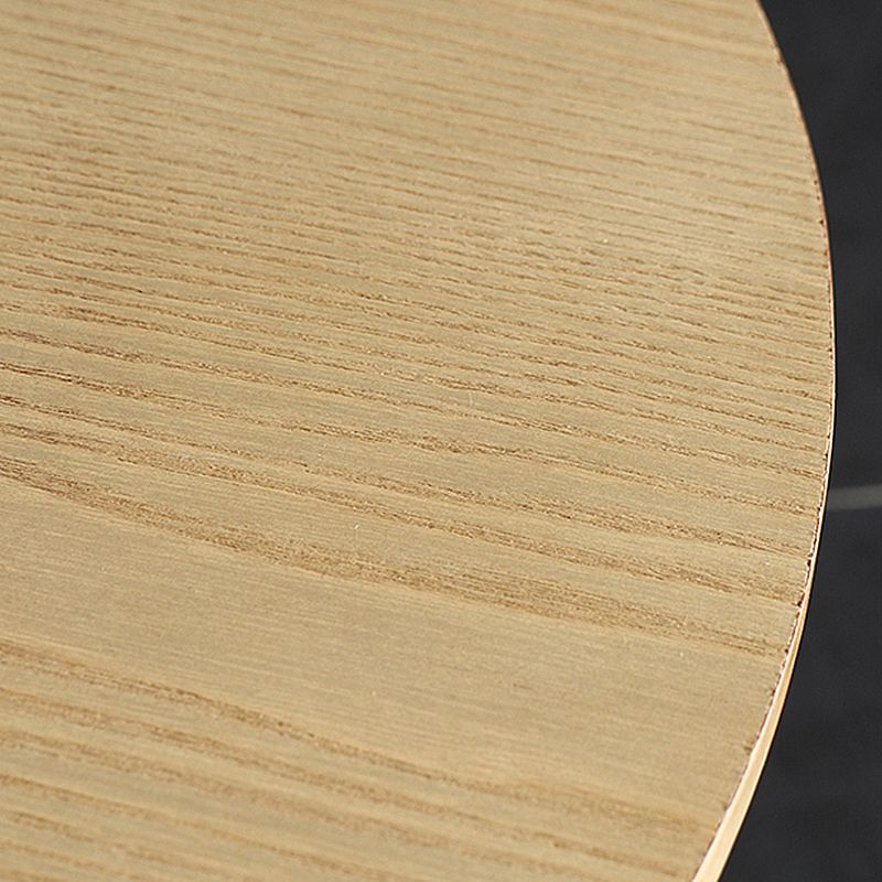 Tulip Metal Square Side Table Wood-based Panel Light Luxury Atmosphere Log Color Pattern