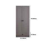 Contemporary Grey Wardrobe Armoire Engineered Wood Wardrobe Closet