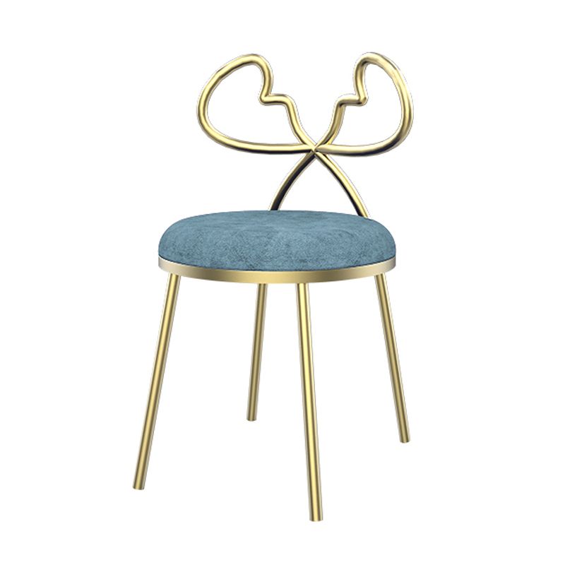 Velvet armloze eetkamerstoelen Noordse ontwerp Open achterste achterstoel