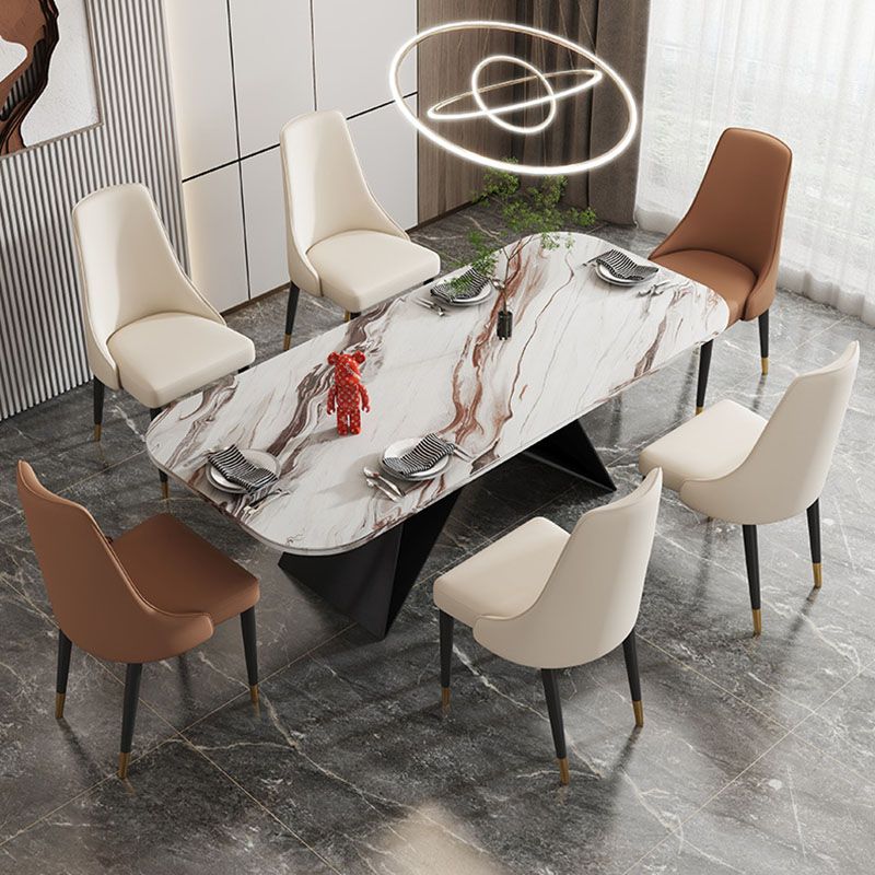 キッチンのマット仕上げのグラムフェイクレザーダイニングチェアパーソンズチェア