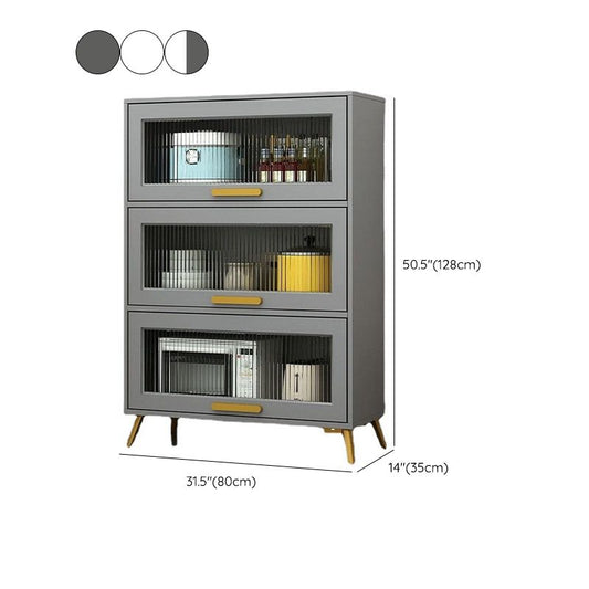 Sideboard in legno in legno ingegnerizzato in stile glam con porta di vetro