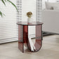 Modern Acrylic End Slide Table Round Corner Table with Storage