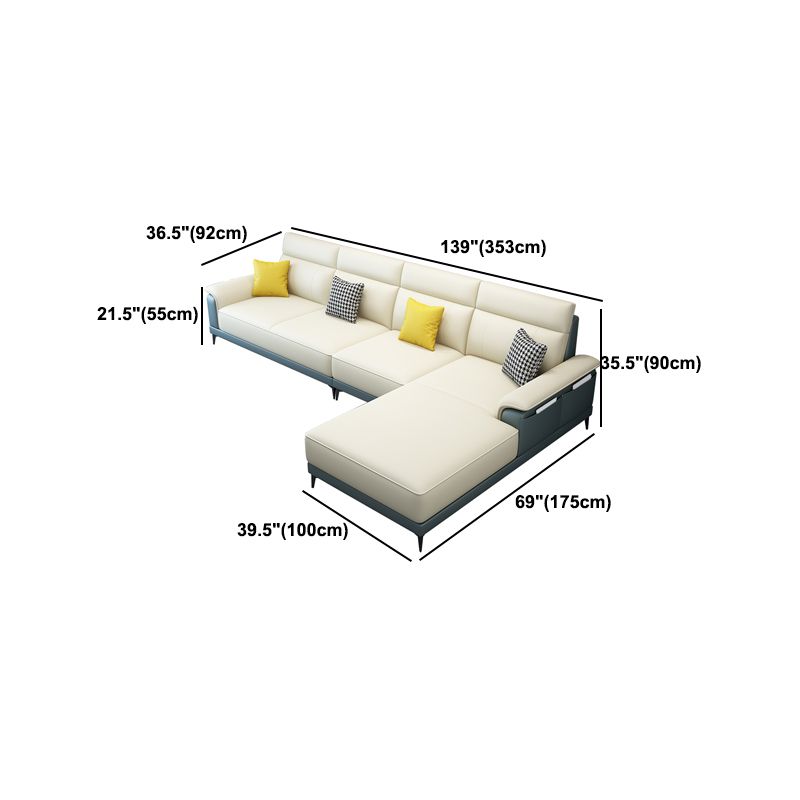 Scandinavian Stain Resistant Sofa & Chaise Pillow Top Arm Sectional