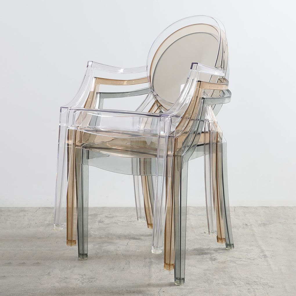 Scandinavian Style Dining Chair Home Acrylic Open Back Dining Chair with Arm Clearhalo ' kitchen&dining_furn' 'Dining Chairs' 'Dining Tables & Seating' 'dining_chair' 'furn' 'furn_dining_chair' 'Furniture' 'furniture_dining_chair' 'Kitchen & Dining Furniture' 'kitchen' 1200x1200_13a1a397-afa1-4f41-aade-a20c004e7281