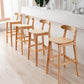 Solid Wood Low Back Bar Stool Modern Indoor Bar Chair with Footrest