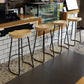 Industrial Saddle Seat Counter and Bar Stool Wood and Metal Backless Bar Stool